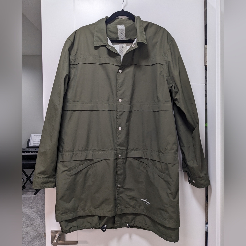 CROOKS & CASTLES Olive Green trench coat / rain coat